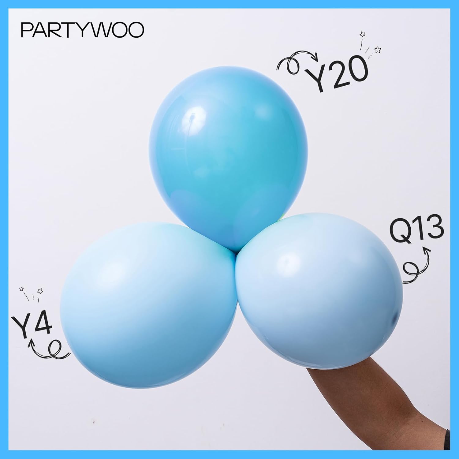 PartyWoo Baby Blue Balloon Arch Kit - 127pcs in Various Sizes for Graduation, Baby Shower & Gender Reveal Decor