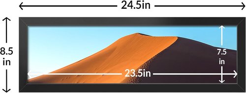 LaVie Home 8x24 Picture Frame - Classic Black Panoramic Display | HD Plexiglass, Vertical & Horizontal Use