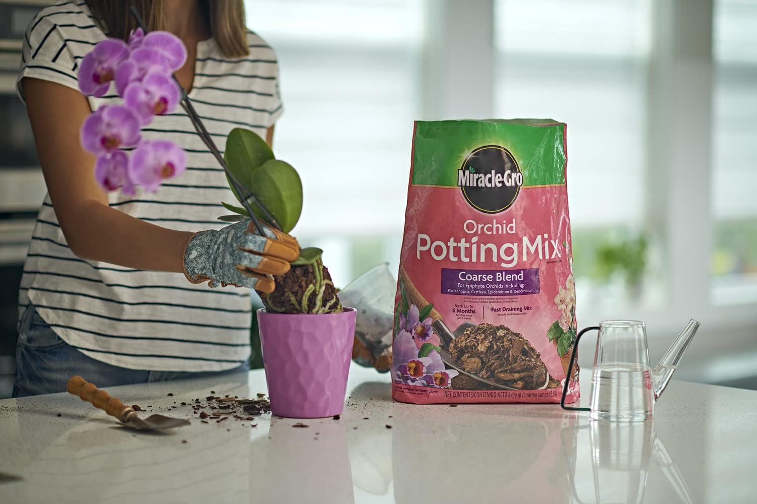 Miracle-Gro Orchid Potting Mix - Coarse Blend for Healthy Growth | 8qt, 2-Pack
