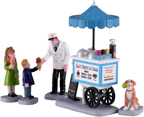 Lemax Happy Scoops Ice Cream Cart - Charming Decor for Your Holiday Village Display