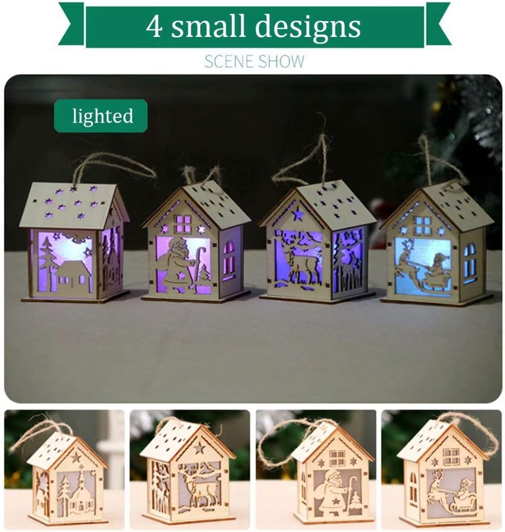 Wood Craft Kits - Unfinished 3D Wooden House Puzzle Toy for Kids & Adults | 7-Piece DIY Decoration