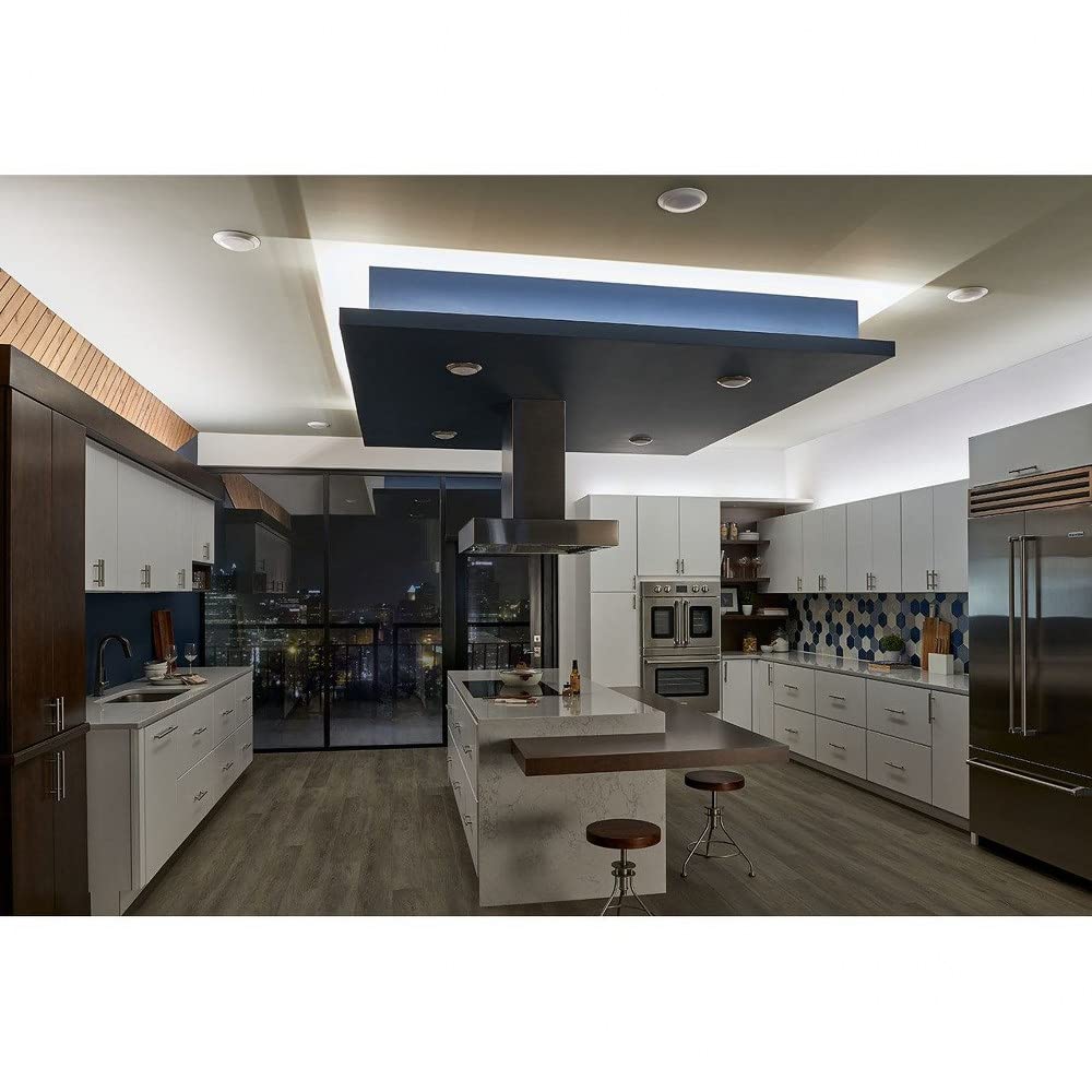Kichler Horizon 7.5" LED 4000K Downlight in White for Hallway, Living Room Bedroom, Dining Room and Kitchen, (7.4" Dia x 1.25" H) 43848WHLED40T