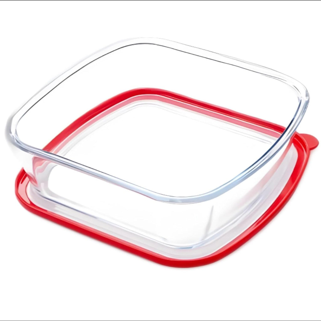 Skiennix 9x9 Inch Square Glass Baking Dish - 2.6QT Deep Pan with Lid | Microwave & Oven Safe