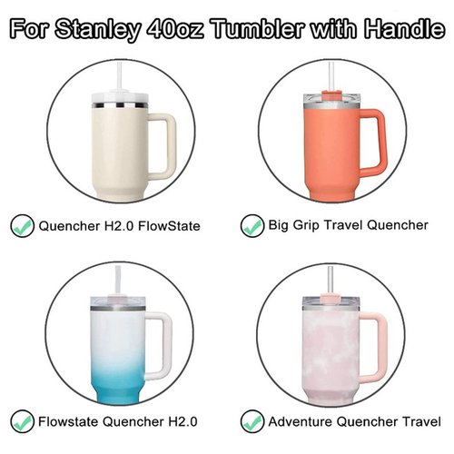 40oz Tumbler Lids Replacement for Stanley Cup,Replacement Spill Proof Splash Resistant Tumbler Lids Reusable Tumbler Cover for Stanley and More Coffee Mugs (Light Green+Dark Grey)