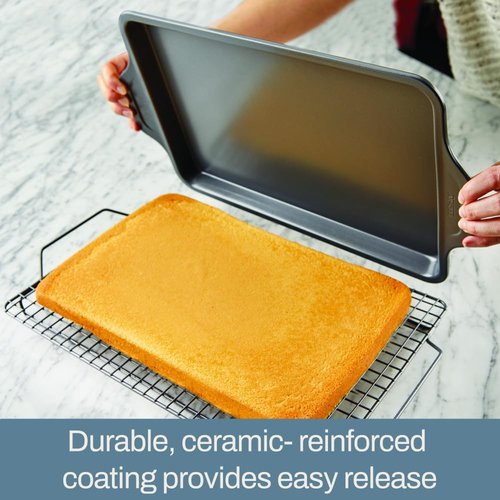 All-Clad Pro-Release Nonstick Bakeware Half Sheet Pan 11.5x17 Inch Oven Broiler Safe 450F Half Sheet, Cookie Sheet, Muffin Pan, Cooling & Baking Rack, Round Cake Pan, Loaf Pan, Baking Pan, Grey