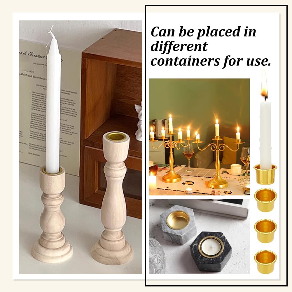 PH PandaHall Gold Candle Holders - 30pcs Metal Drip Protectors for Weddings & Christmas Decor | 1-Inch Size