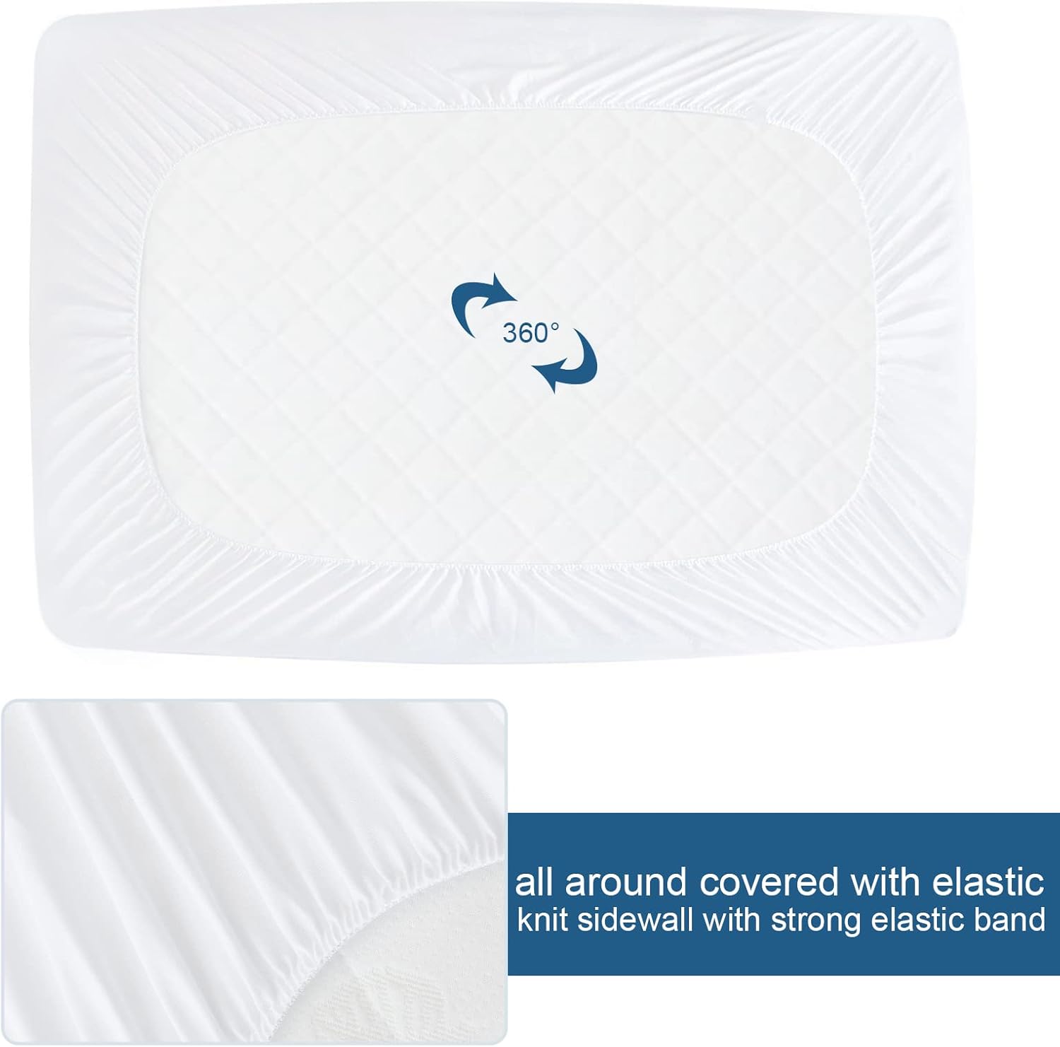 Skiennix Waterproof Mattress Protector - 2 Pack Twin XL, Ultra Soft & Breathable, Fits Up to 14'' Depth, Noiseless White