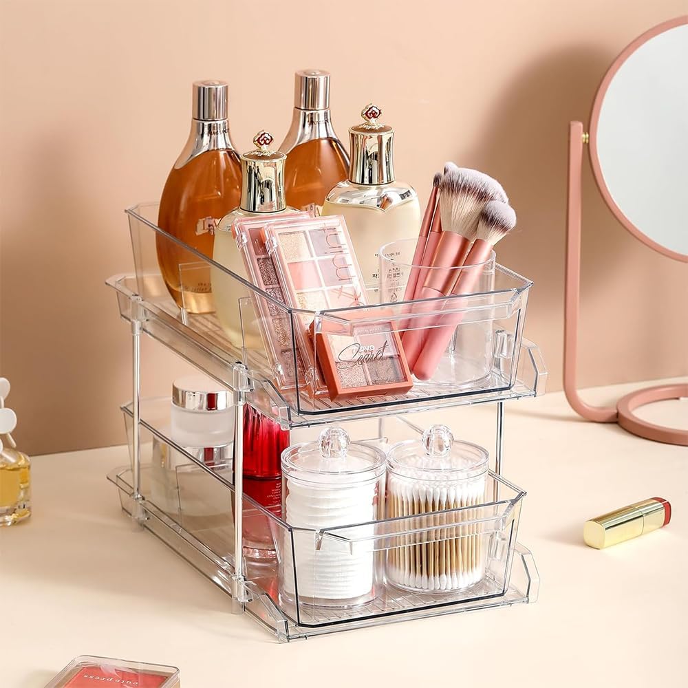 Swab Holder Canisters by [Brand Name] - Clear Plastic Qtip Dispenser with Lid | Perfect for Cotton Balls & Makeup Pads