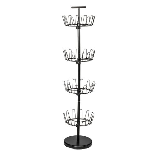 Household Essentials 4-Tier Shoe Storage Tree, Matte Black