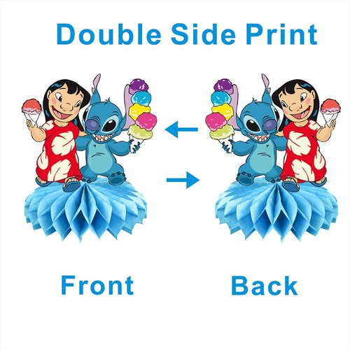 8Pcs Stitch Table Centerpiece Double Side Design Birthday Party Supplies for Kids Party Table Decorations