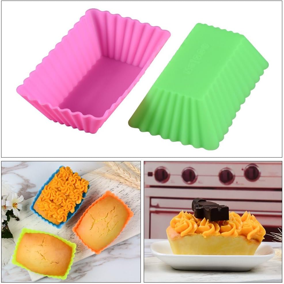 Skiennix Silicone Baking Cups - 24 Pcs Reusable Food-Grade Cupcake Liners in Assorted Shapes
