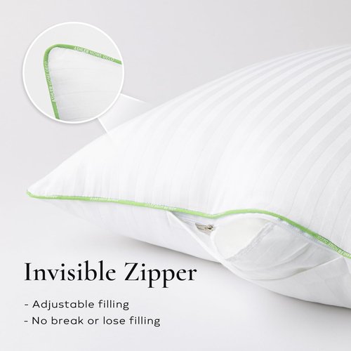 Ashler Home Deco Synthetic Down Pillow Inserts, 20x20 Down Alternative Throw Pillows Insert Sleeping Pillows with 100% Cotton Cover Decorative Pillow Stuffer for Sofa, Couch Bed(Set of 2, White)