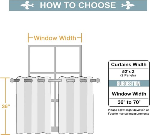 ChrisDowa Small Window Curtains - Grommet Thermal Insulated Room Darkening Panels (Dark Grey, 52 x 36 Inch)