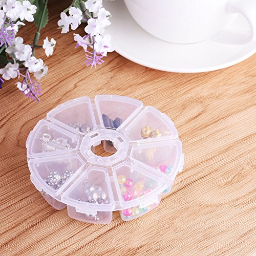 Cosmos 8-Compartment Round Jewelry Bead Organizer Case - 3 Pack