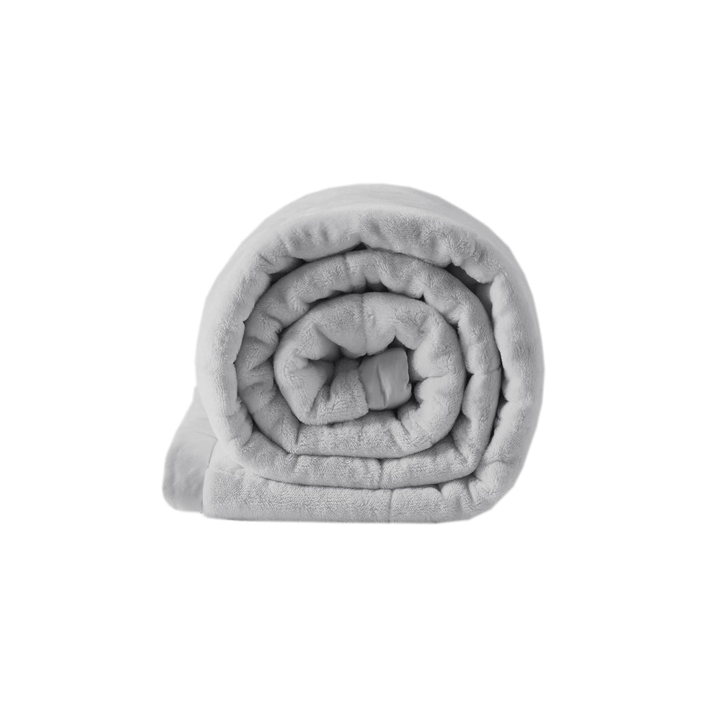Madison Park Twin Cozy Blanket HeiQ Smart Temperature Plush to Microfiber Reverse Box Quilting, Reversible, Soft All Season, Lightweight Summer Cover, for Bed, Couch and Sofa, Twin/Twin XL, Grey