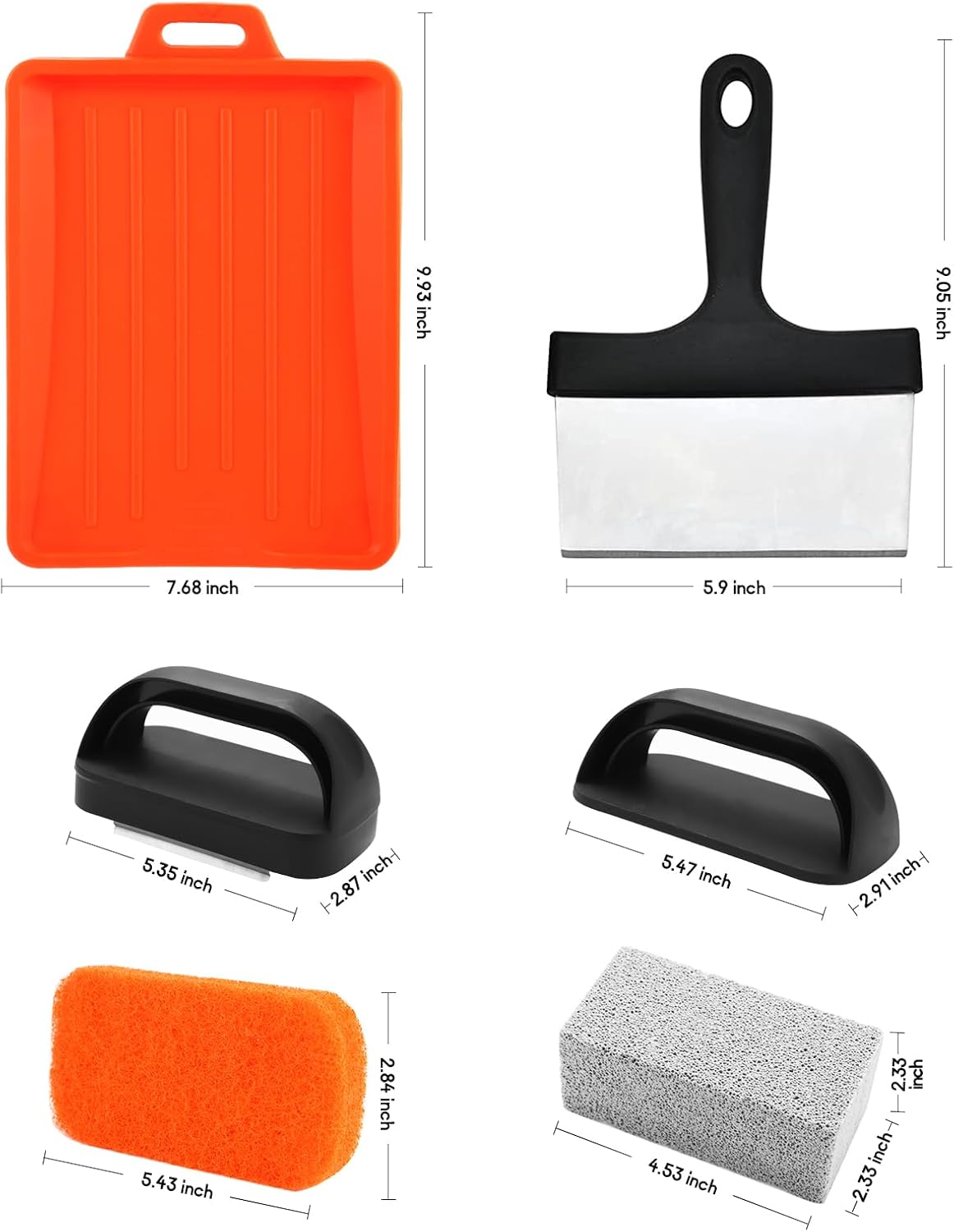 Blackstone Griddle Cleaning Kit - 18-Piece Flat Top Grill Accessories Set with Scraper & Heat-Resistant Spatula