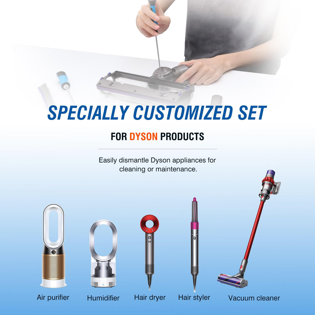 10PCS Customized Screwdriver Set Compatible with Dyson Ball/Outsize/Gen5 V6 V7 V8 V10 V11 V15 Vacuum Cleaner, Hairdryer, AM10 Humidifier, Precision Phillips and Torx Screwdrivers Disassembly Tool