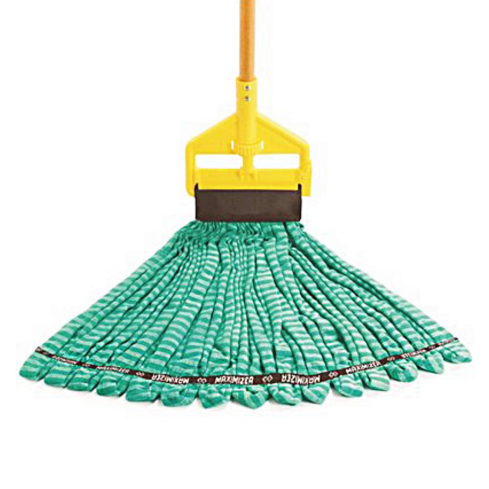 Rubbermaid Commercial Products Web Foot® Medium 20 Ounce Microfiber Tube Wet Mop 5" Headband Green for General Purpose Floor Cleaning Abrasive Cleaning and Heady-Duty Scrubbing