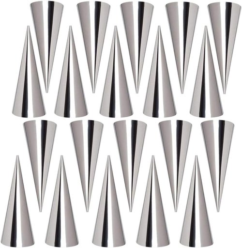 FantasyDay Non-Stick Cream Horn Molds - 5 Inch Stainless Steel Cannoli Tubes Kit, Pack of 20