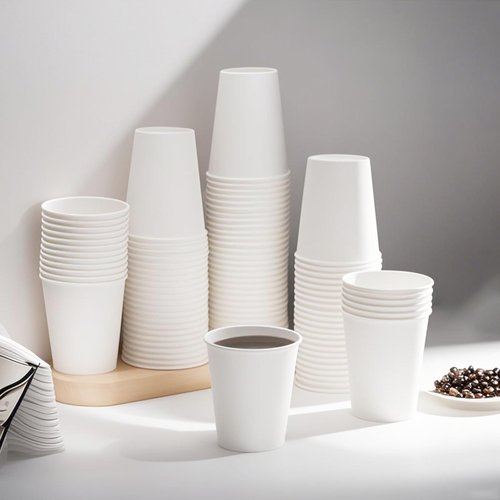 Kuerqi Paper Cups, 100 Pack 8 Oz Disposable Cups, Disposable Coffee Cups 8 Oz, Hot Cups Tea Cups Water Cups for Home Office Travel Party