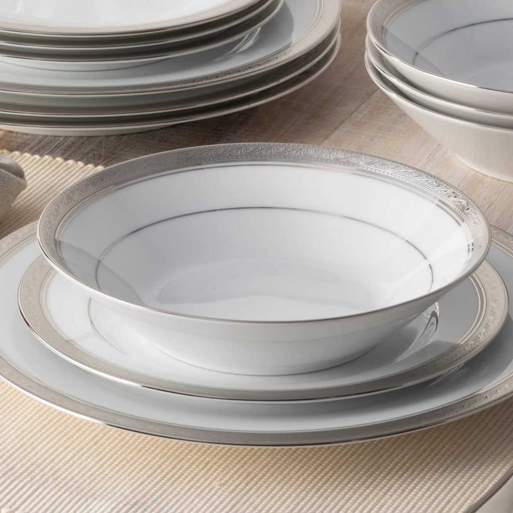 Noritake Crestwood Platinum Set of 4 Soup Bowls, 7.5", 12 oz.