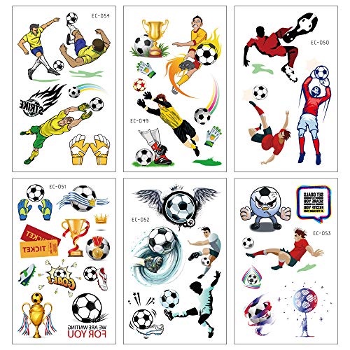 Konsait Football Temporary Tattoos 142 Pcs Soccer Party Favors
