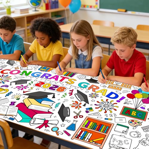 Graduation Giant Coloring Poster 30x72 Inch for Kids