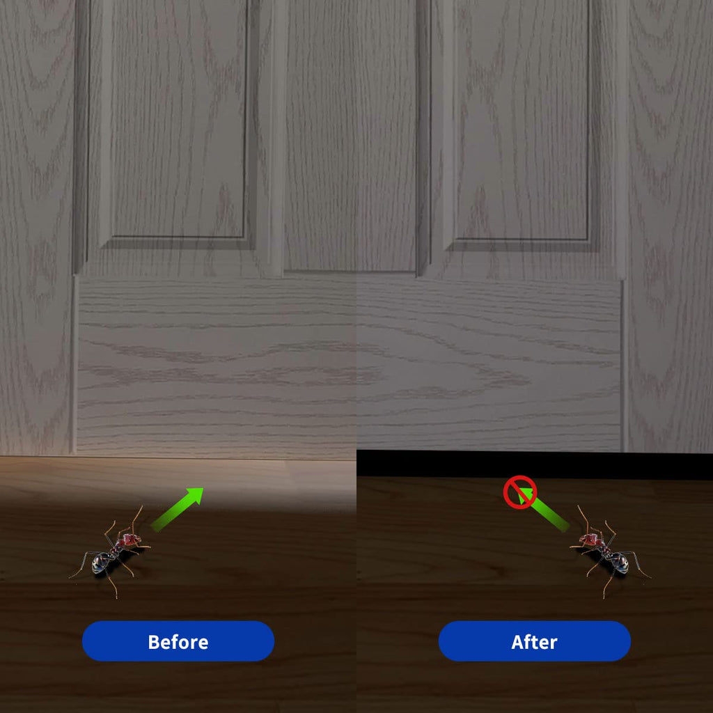 Door Draft Stopper, Strong Adhesive Door Sweep for Exterior and Interior Doors, 39” Length Cuttable Under Door Seal. (White, 2 Pack)