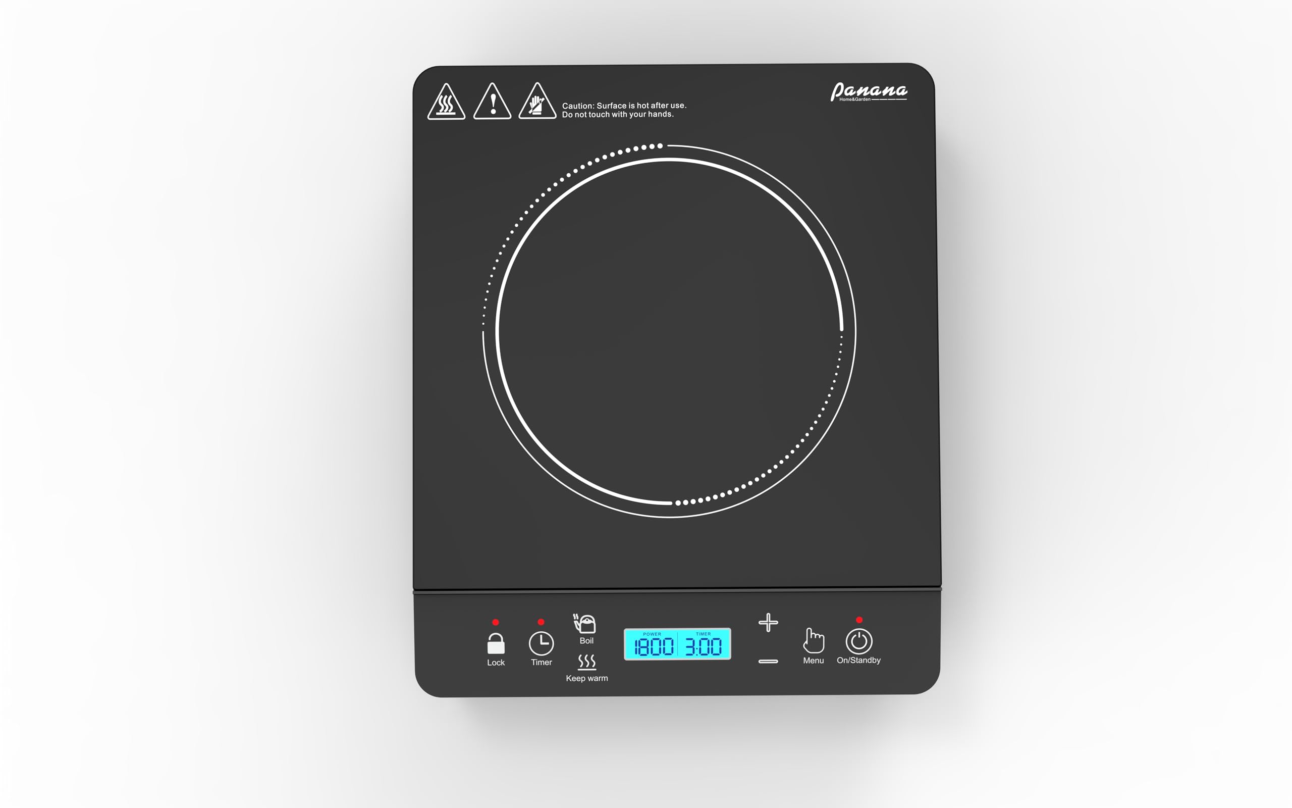 Panana Portable Induction Cooktop, 1800 Watts Induction Burner with LCD Sensor Touch, Induction Hot Plate with Safety Shutoff Function for Cooking, Single (BLUE LCD Dispaly - Silver)
