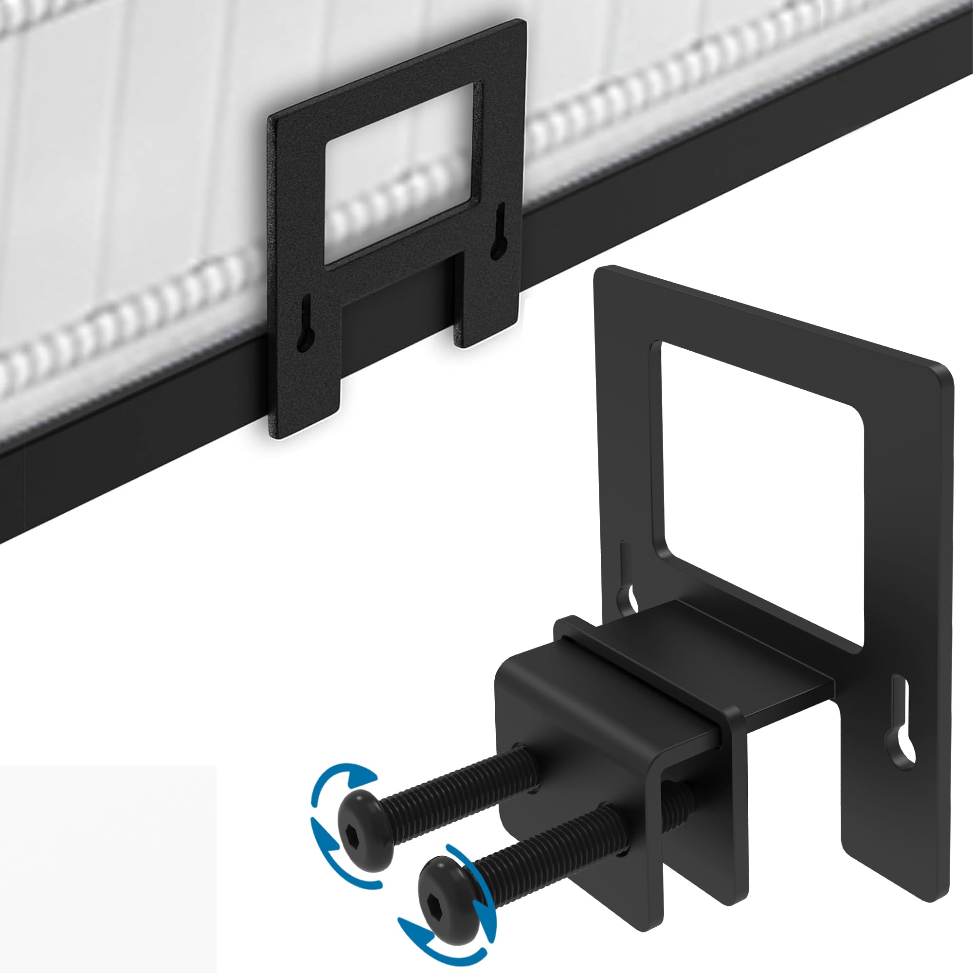 FSJianYi Non Slip Mattress Gaskets for Metal Bed Frame, 6 pcs Anti-Slip Holder in Place Gripper, Easy to Installation Keep Mattress from Sliding Gripper, Mattress Slide Stopper, Black