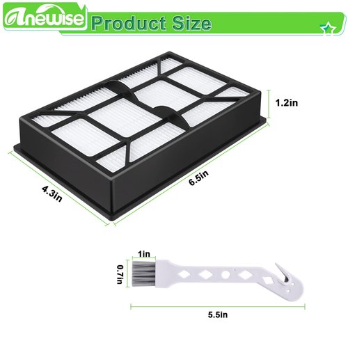 Anewise 53296 EF-9 40195 HEPA Media Filter for Kenmore 40195, 21814, 81714, 22614, 31140, 31150, BU1017, BU1018 Upright and Canister Vacuum, 4Pack