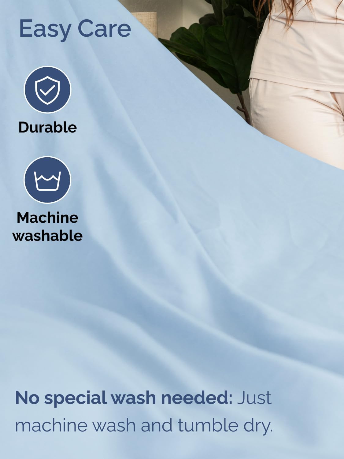 Skiennix Extra Deep Twin Sheet Set - 4 Piece Breathable Cooling Bedding - Soft, Wrinkle-Free Light Blue