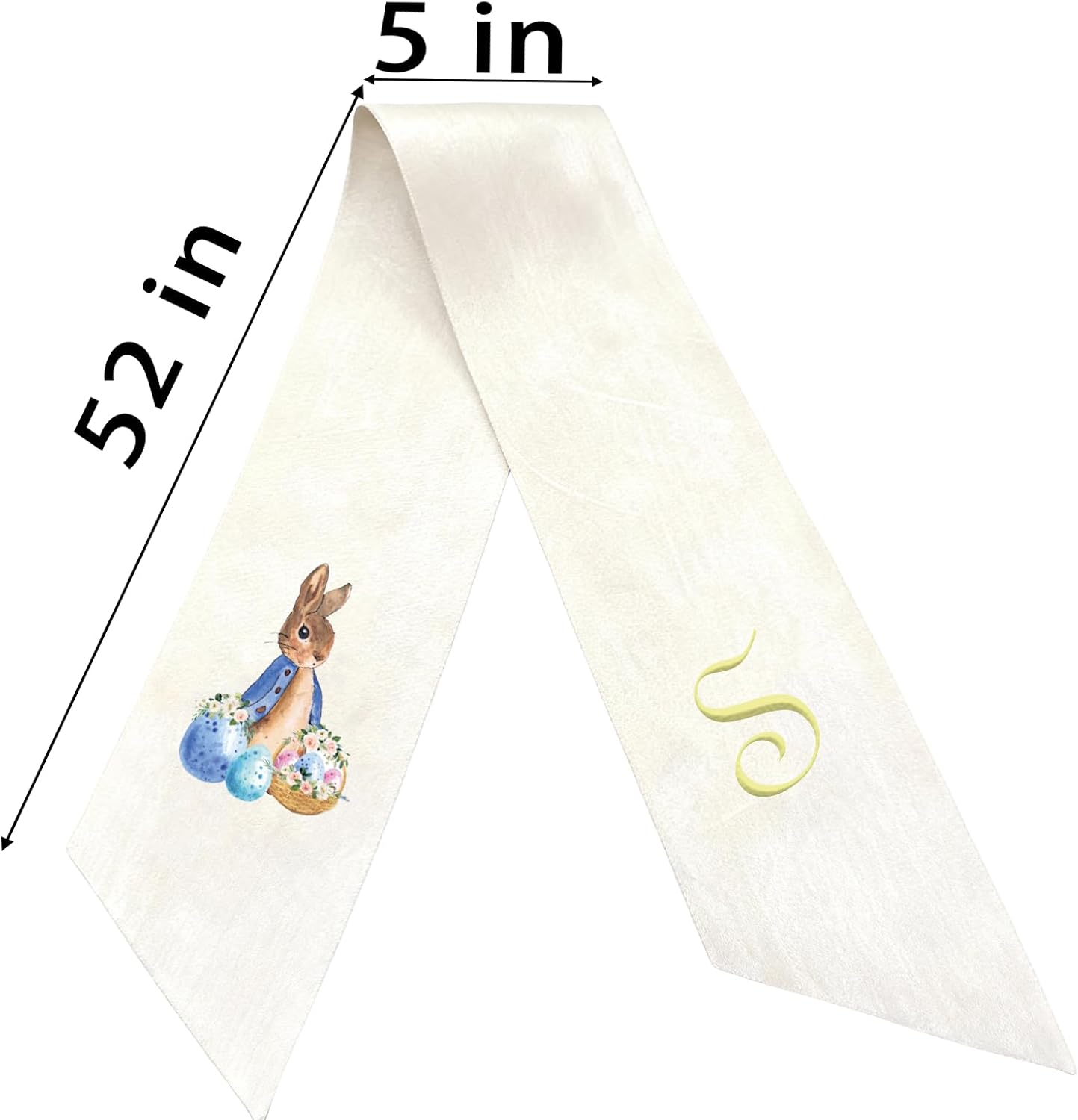Regine Switzerland Easter Wreath Bow - Custom Embroidered Monogram Spring Bunny Decoration | Hand-Tailored Design (S)