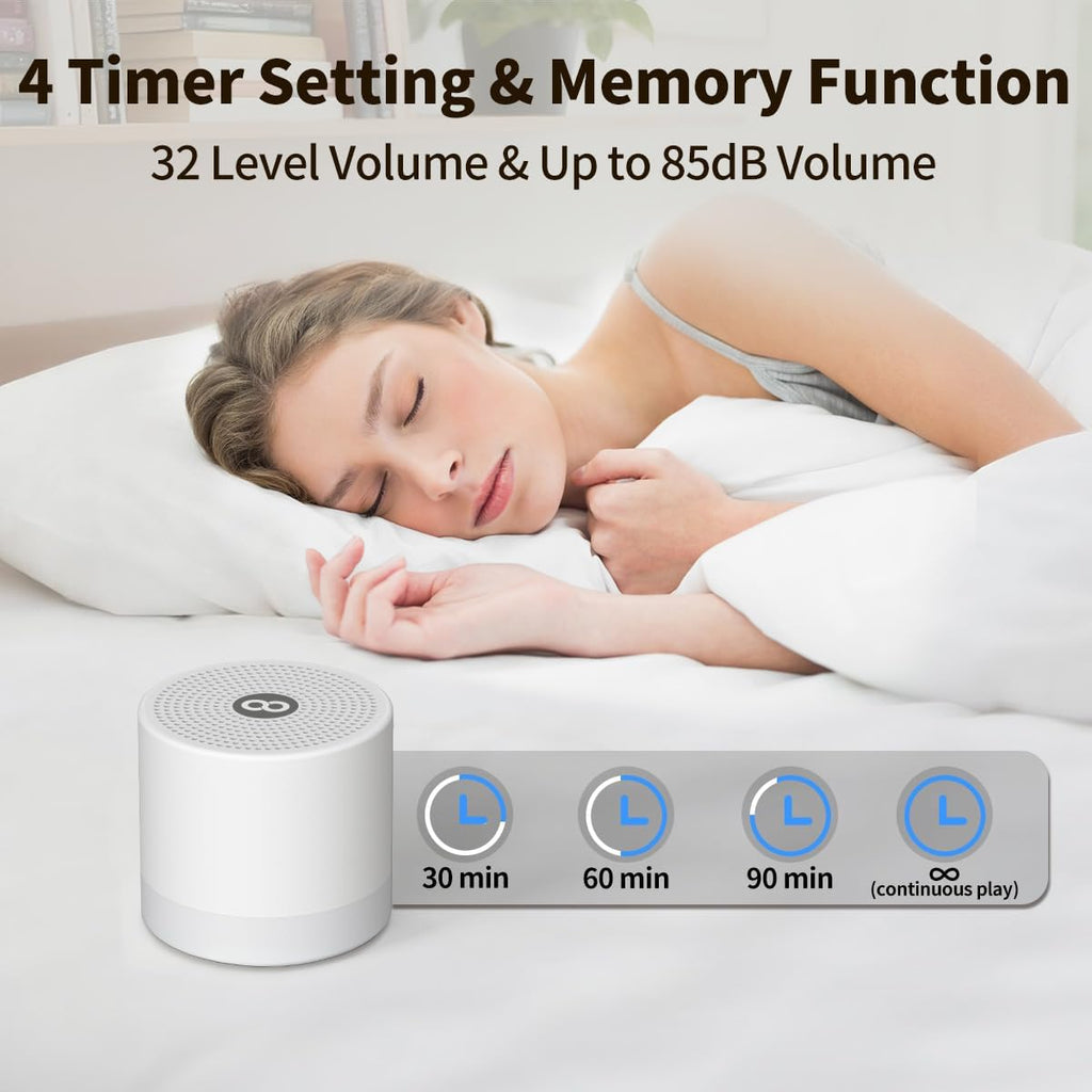 Sound Machine Mini - Portable White Noise Machine with 30 Soothing Sounds & Timers for Sleep