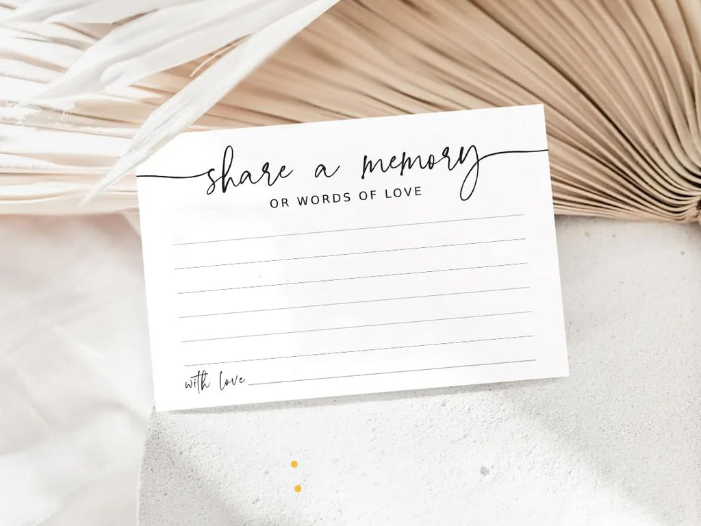 GardenCity Share a Memory Card - 50 Pack, Share a Memory Cards for Celebration of Life, Funeral, Memorial, Birthday, Graduation, Bridal Shower, 4” x 6", Minimalist