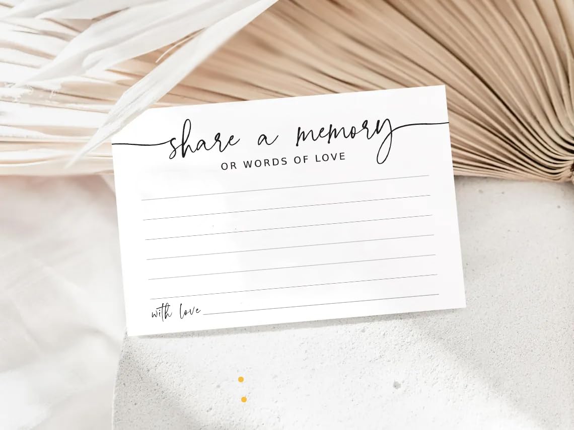 GardenCity Share a Memory Card - 50 Pack, Share a Memory Cards for Celebration of Life, Funeral, Memorial, Birthday, Graduation, Bridal Shower, 4” x 6", Minimalist