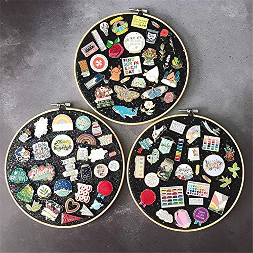 REOVE Black Leather Enamel Pin Display Board - Wall Hanging Pin Holder
