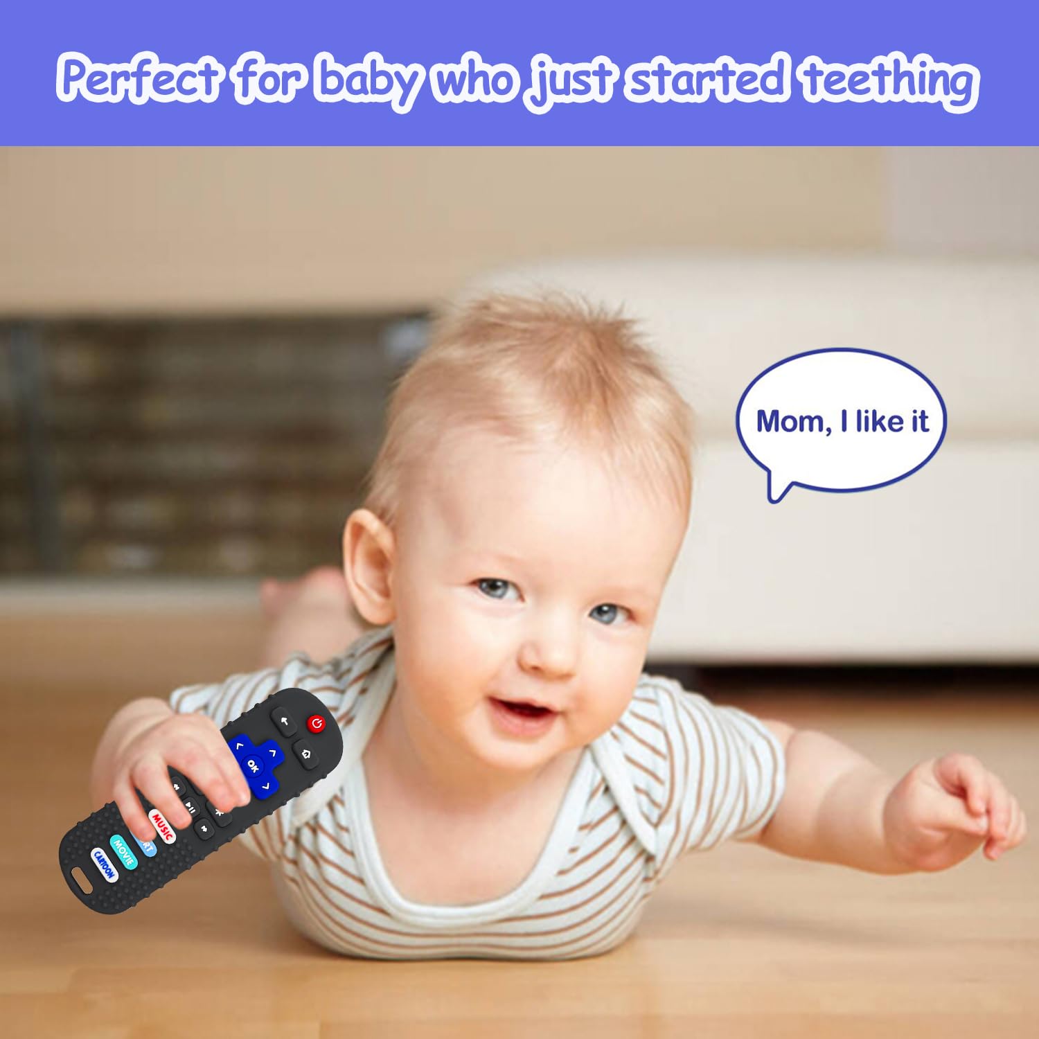 ROBBEAR Baby Teething Toys - Soft Silicone Remote Control Teether for Infants 3-18 Months | BPA Free Chew Toy