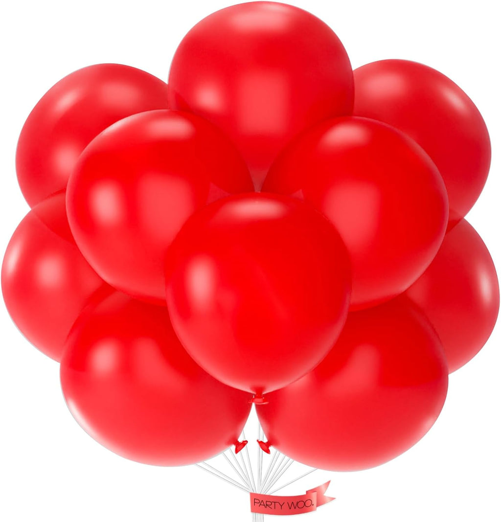 PartyWoo Red Helium Balloons - 18 Inch | 20pcs for Birthday, Graduation & Celebrations