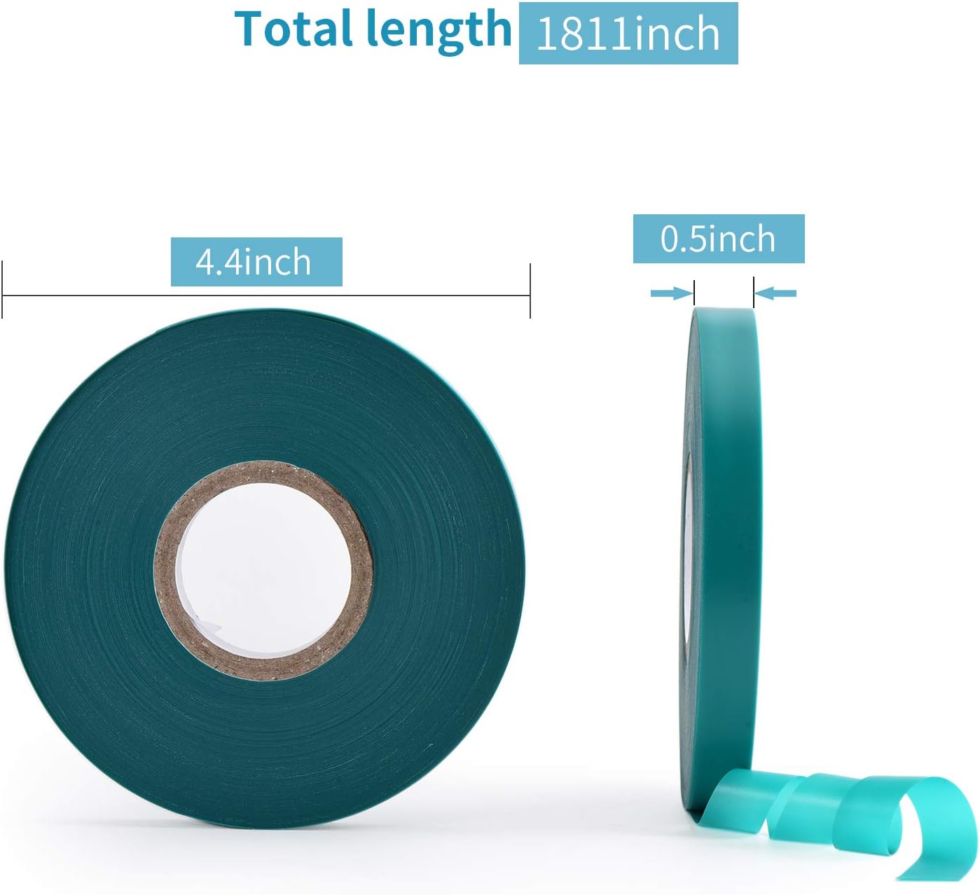 TELENT OUTDOORS Stretch Tie Tape - 150 Feet x 1/2" Wide Green Garden Plant Support | Durable Vinyl for Climbing Plants