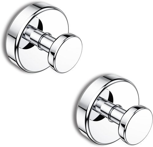 Bntuk Suction Cup Hooks - Durable Shower & Bath Robe Hooks | Chrome Finish - 2 Pack