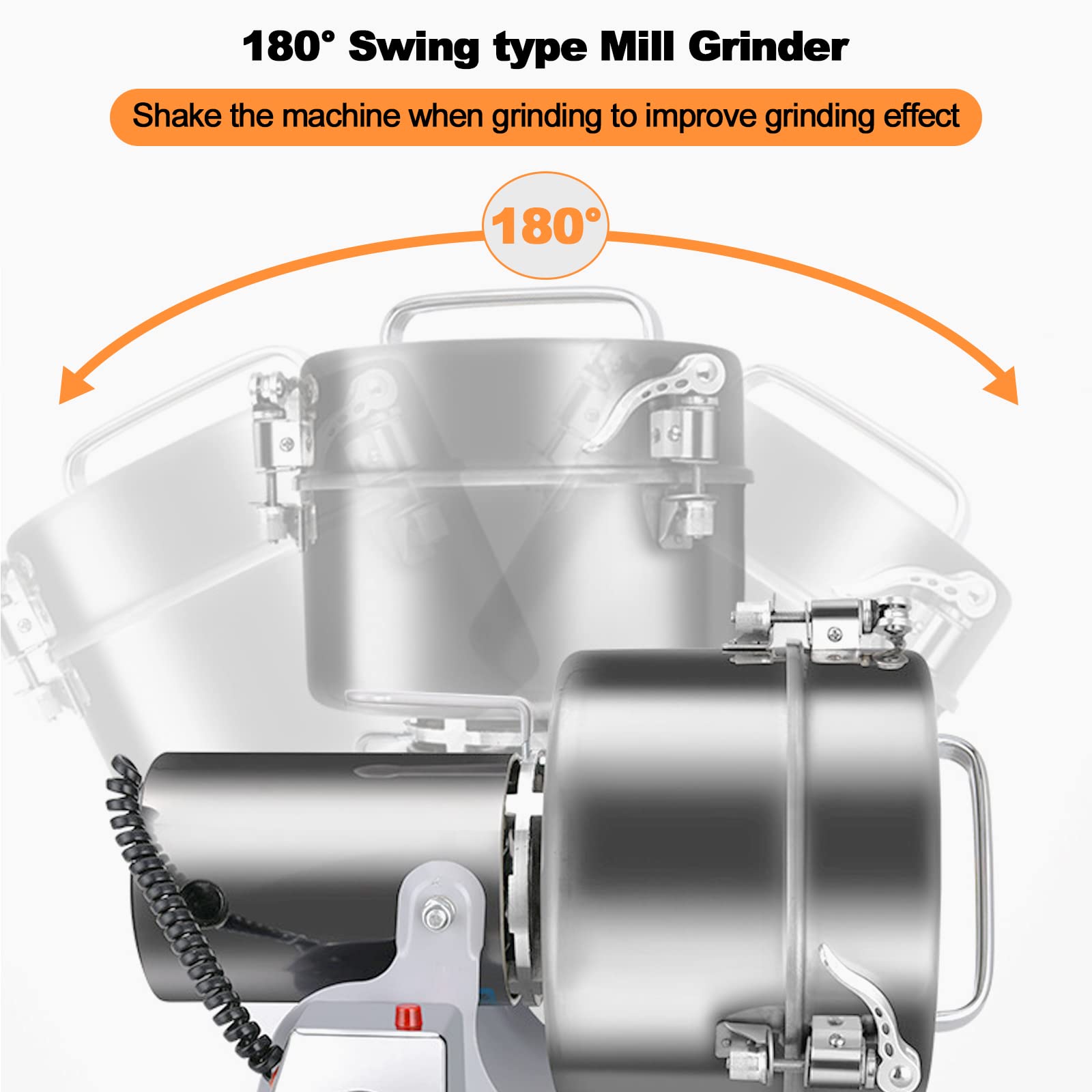 ExGizmo Electric Grain Grinder 800g,Swing Type Grain Mill Grinder 3000W,110V Stainless Steel High-speed Spice Herb Grinders Superfine Machine Dry Cereals Pulverizer Swing Type