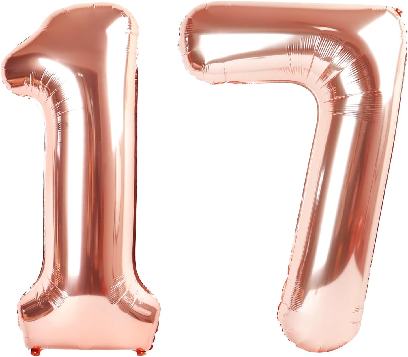 Rose Gold Number 17 Balloon - 40 Inch 17th Birthday Decorations for Girls & Boys