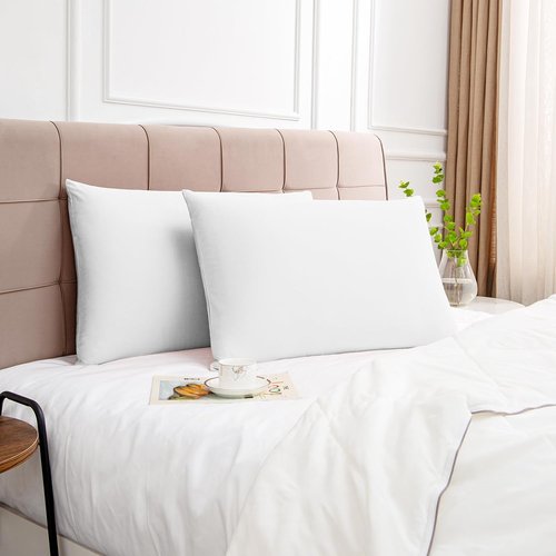 Deep Dream 100% Cotton Pillow Cases - Queen Size Set of 2 | 600 Thread Count, White, 20x30 Inches