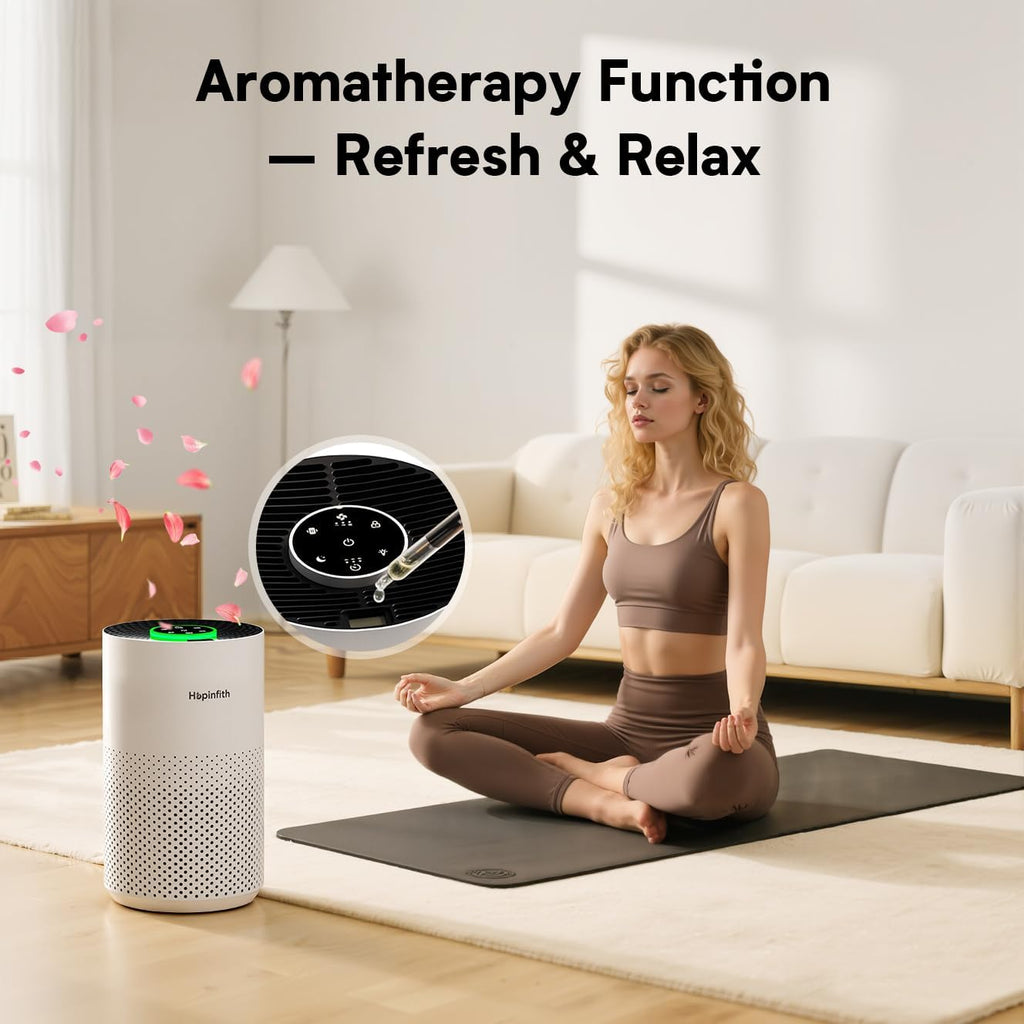 **H14 True HEPA Air Purifier by Upgraded | 360° Air Intake, Quiet Operation, Covers 1280ft² - White**