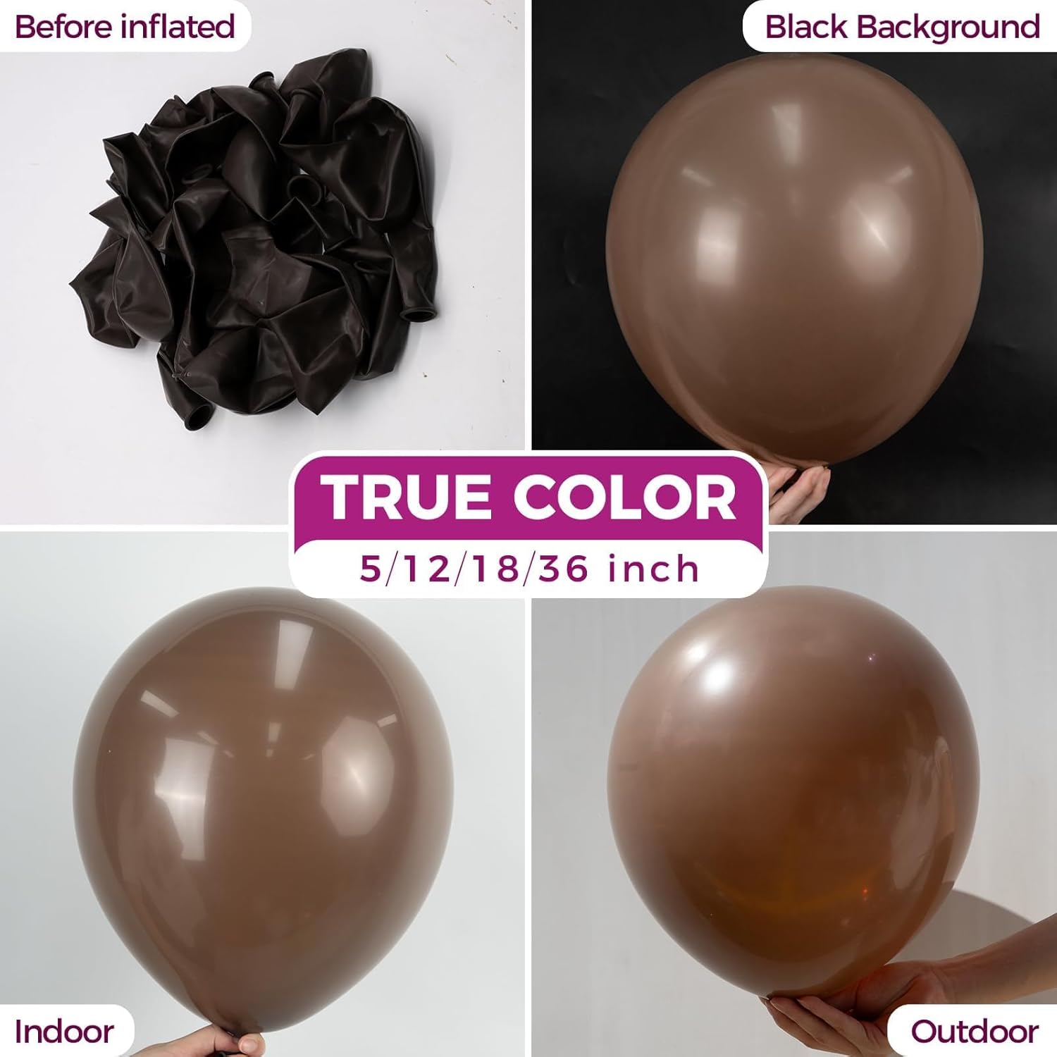 Bezente Brown Balloons | Premium 12-Inch Latex Party Balloons - 100 Pack for Woodland Safari Themes