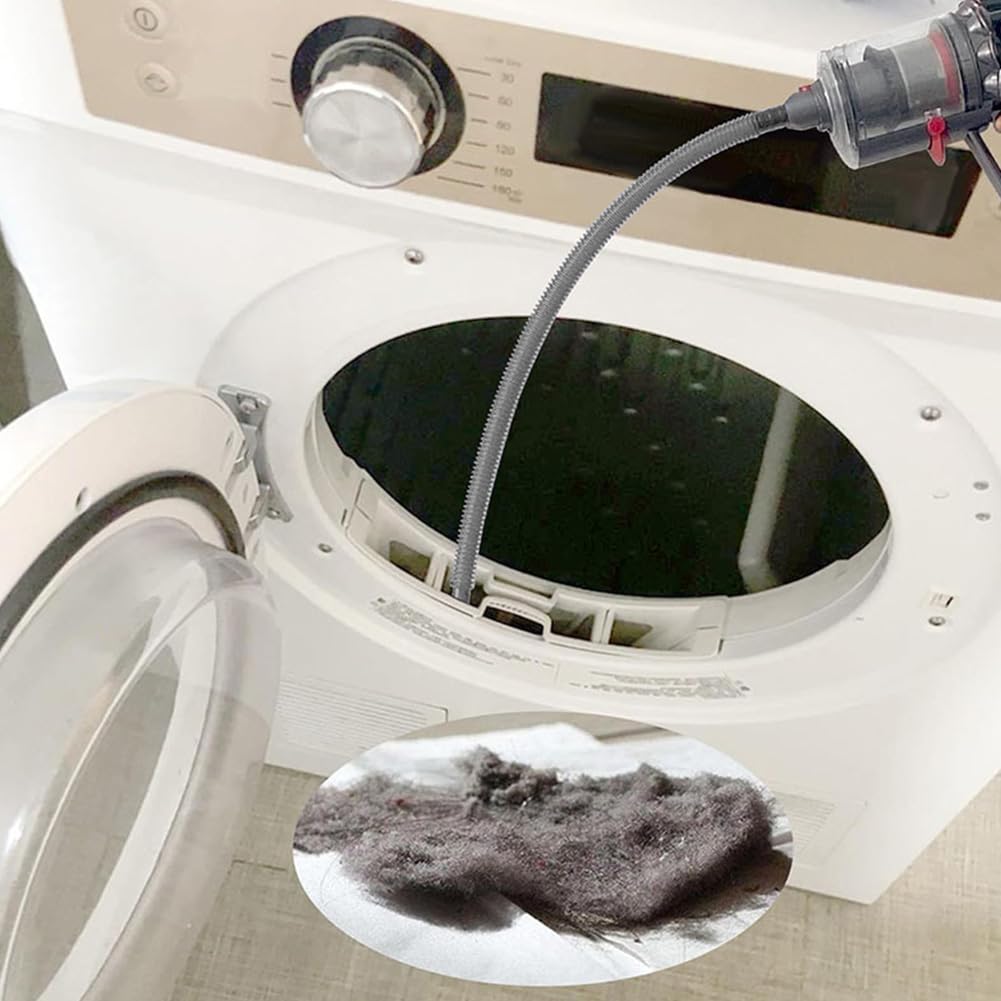Dryer Vent Cleaner Kit,Dryer Vent Lint Hose for Dyso-n,Dryer Lint Vacuum Attachment V7 V8 V10 V11 V12 V15,Dryer Lints Remover Hose Replacement Parts Attachment (Grey,Size:80cm/31.5inch)