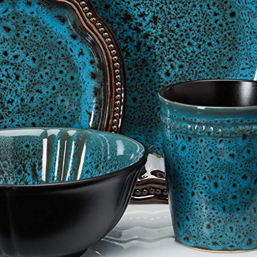 Elama’s Mystic Waves 16 Piece Dinnerware Set