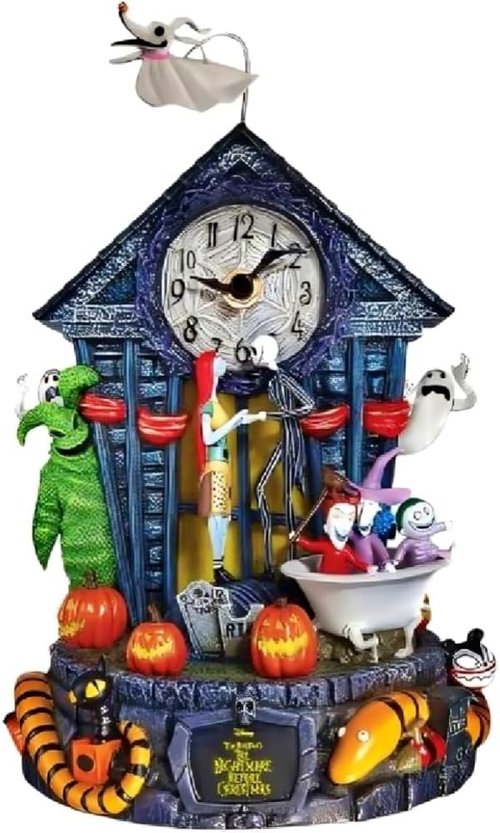 Bradford Exchange | Tim Burton's The Nightmare Before Christmas Wall Clock - 30th Anniversary, LED Lights, 11-Inch