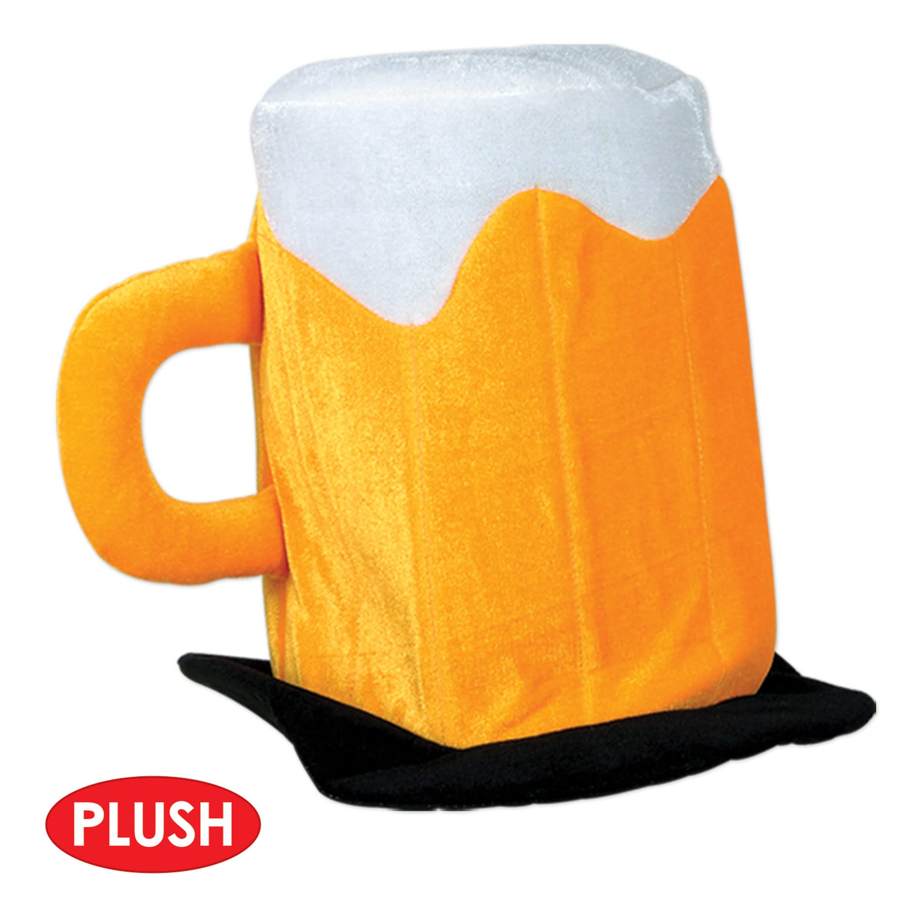 Beistle 3 Piece Plush Fabric Beer Mug Hats For Oktoberfest Theme Happy St. Patrick's Day Party Costume Accessories, Celebrating With You Since 1900, Yellow/White/Black